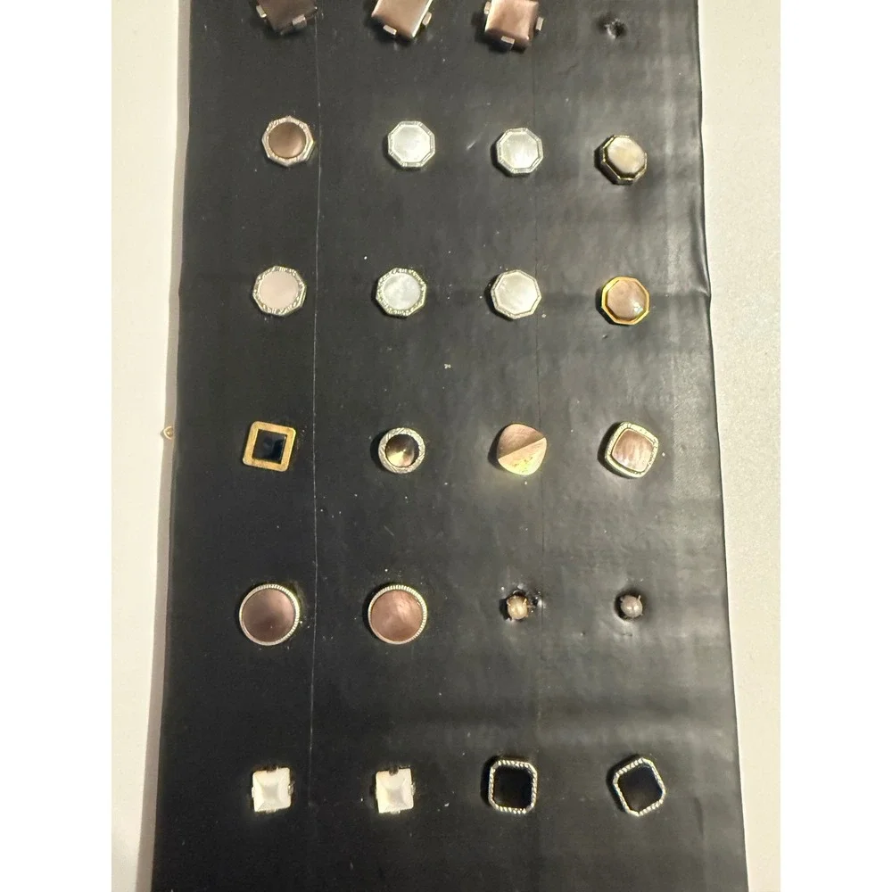 Vintage Tuxedo Shirt Studs Lot Assorted Mother of Pearl Onyx Formal Wear 25pc
